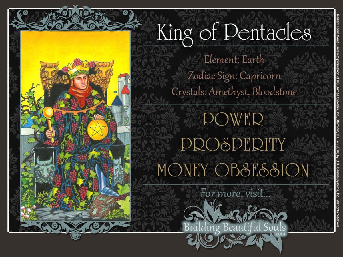 King  of  Pentacles  Tarot  Card  Meanings  Rider  Waite  Tarot  Deck 