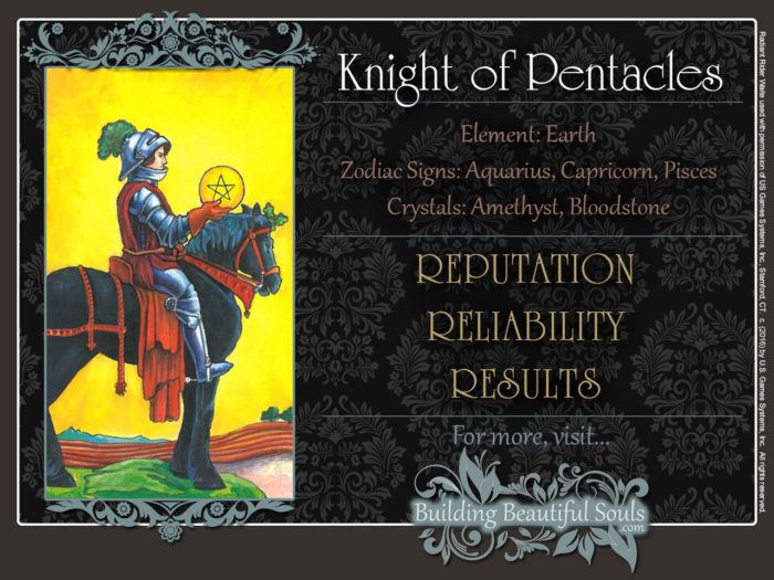 Knight of Pentacles Tarot Card Meanings Rider Waite Tarot Deck