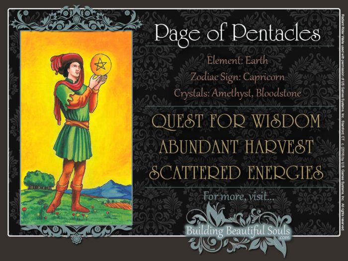 Page of Pentacles Tarot Card Meanings Rider Waite Tarot Deck