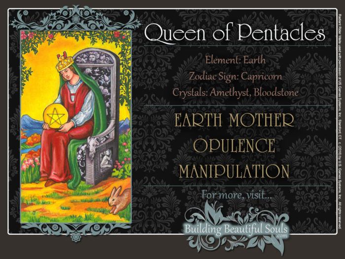 Queen of Pentacles Tarot Card Meanings Rider Waite Tarot Deck