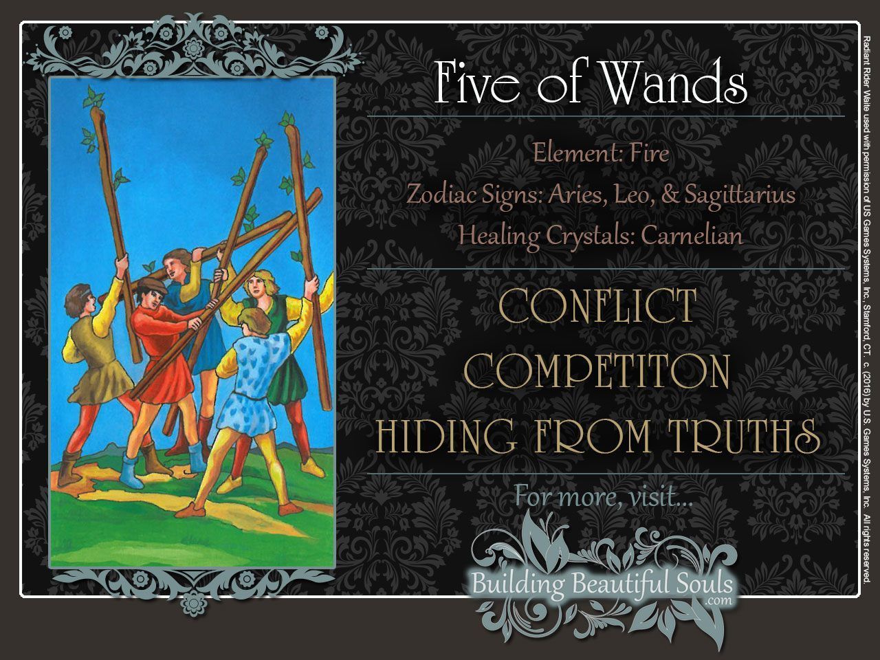 The Five of Wands Tarot Card Meanings | Tarot Reading