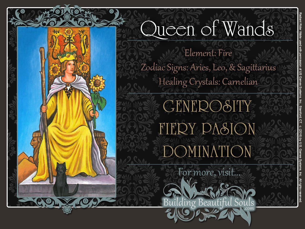 Black Cat Queen of Wands Spiritual 