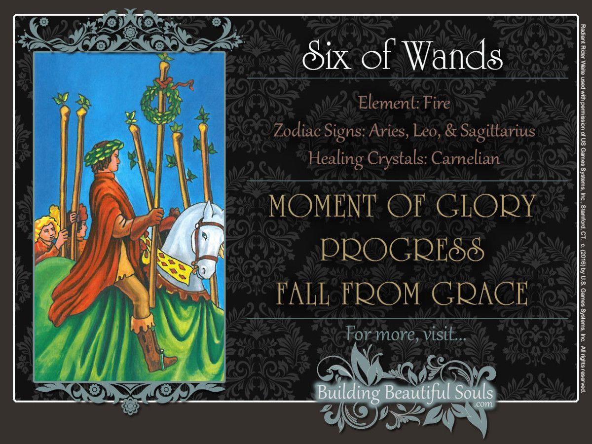 Six  of  Wands  Tarot  Card  Meanings  Rider  Waite  Tarot  Deck