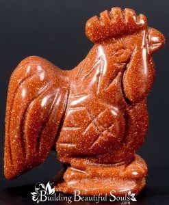 Goldstone Rooster Spirit Totem Power Animal Carving 1000x1000