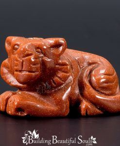 Goldstone Tiger Spirit Totem Power Animal Carving 1000x1000