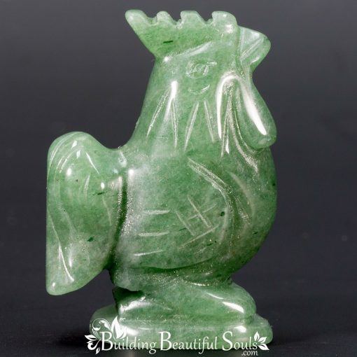 Green Aventurine Rooster Spirit Totem Power Animal Carving 1000x1000