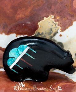 Zuni Fetishes Raincloud Bear Turquoise Jet Emery Boone Native American Art A 1000x1000