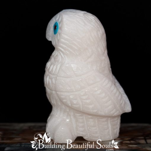 White Marble Owl Zuni Fetish Christine Banteah left side 1000x1000
