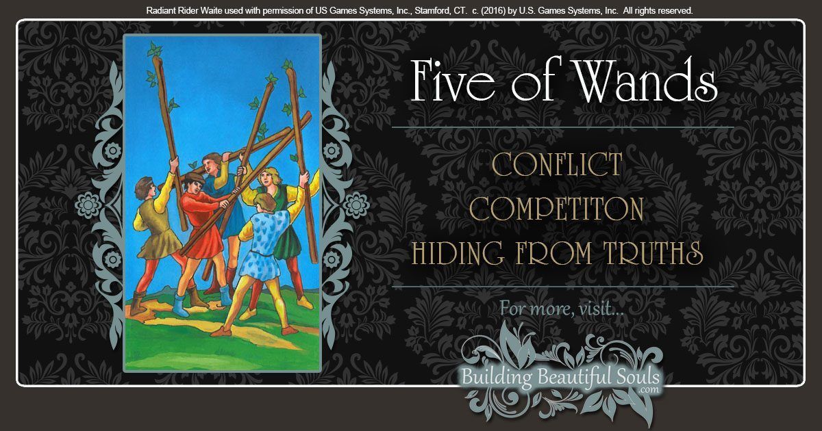 The Five of Wands Tarot Card Meanings 1200x630